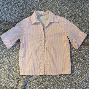 Vintage Retro Blouse - Candy Stripe White with Red - Alice Aiken